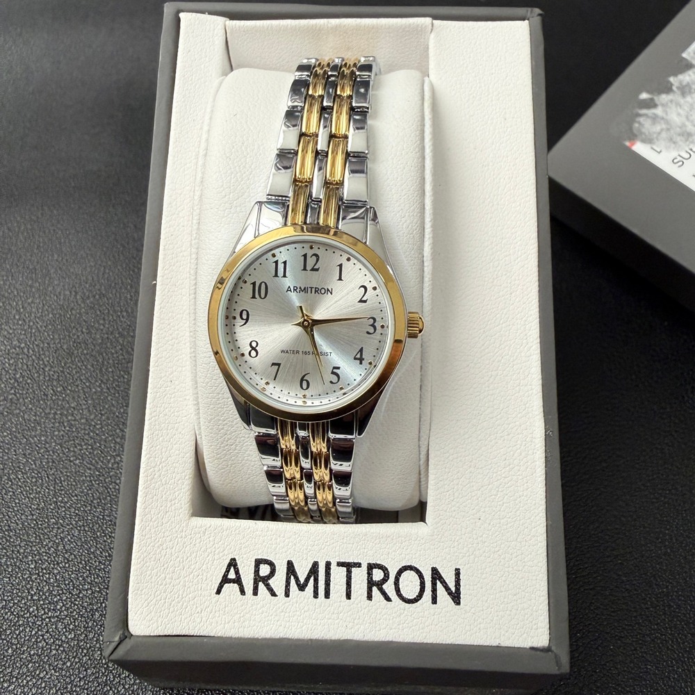 Armitron Women's‎ 75/5304TTB Two Tone Easy to Read Bracelet Watch New Battery